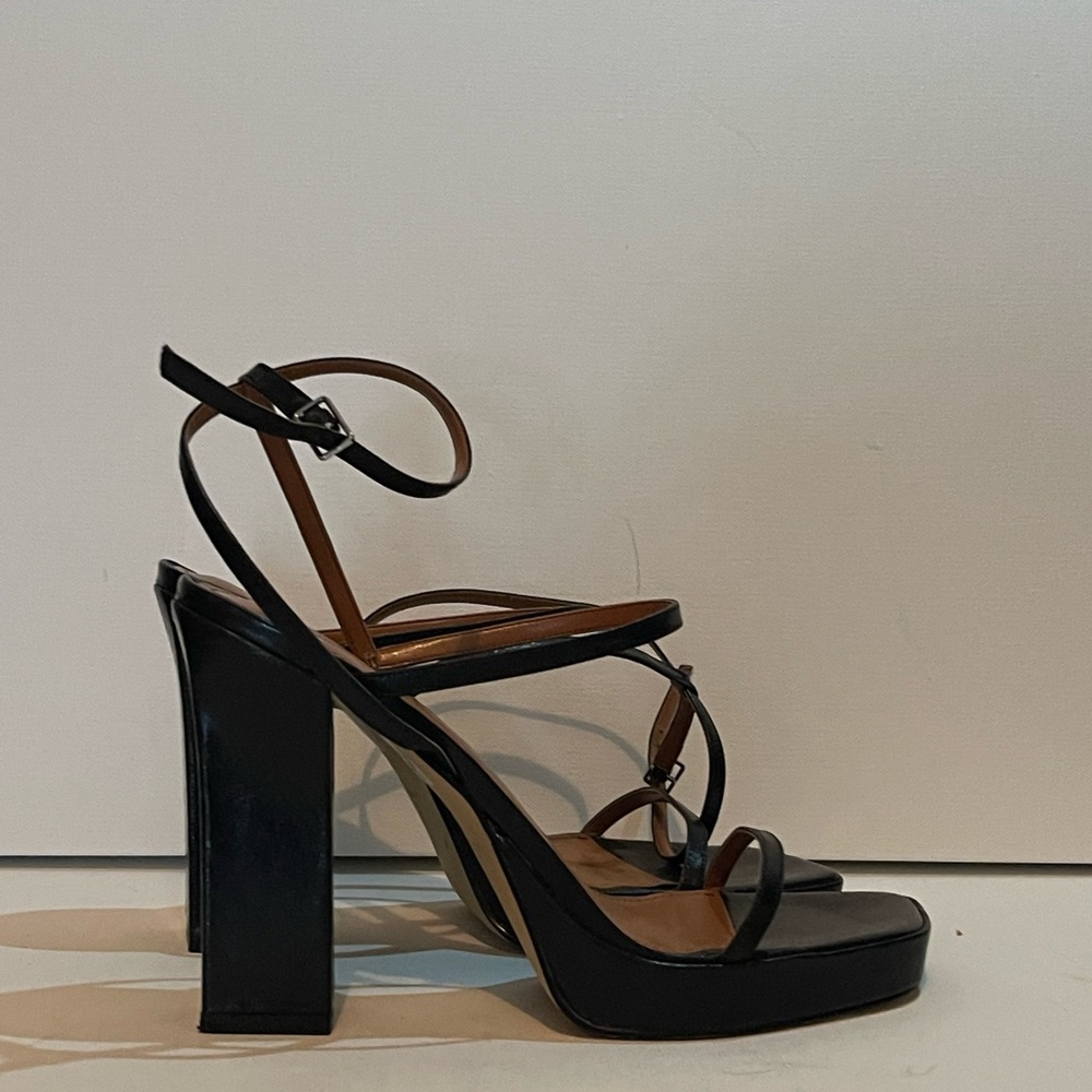Marc Fisher Womens Katin Ankle Strap Black Dress Heeled Sandals US 9 M
